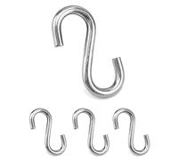 QWORK 4 Pièces Crochets Robustes En Acier Inoxydable, Crochet Hamac, Crochet S, Qualité Industrielle, Charge 100 Kg
