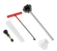 QWORK® 4 pièces Ensemble d'outils rétractables à Valve de Pneu Comprend Une Valve Caoutchouc TR413 - Outil de Remplacement de Soupage Efficace