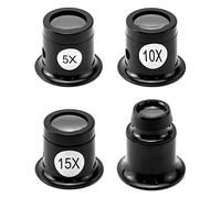 QWORK® 4 pièces loupe d'horloger loupe de bijoutier 5X 10x 15x 20x loupes monoculaires pour électricien, bijoutier, horloger, Artisanat de Couture