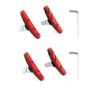 QWORK 4 Pièces Patins de Frein, patinde Frein V Bike, pour Toutes Les Conditions météorologiques, 70 mm, Rouge