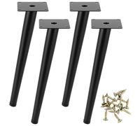 QWORK® 4 Pièces Pieds de Table Metal 30 cm - Base Silencieuse Antidérapante - pour Table Basse, Table à Manger, Chaises, Armoires, Tables de Nuit