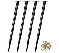 QWORK® 4 Pièces Pieds de Table Metal 72 cm - Base Silencieuse Antidérapante - pour Table Basse, Table à Manger, Chaises, Armoires, Tables de Nuit