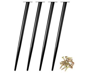 QWORK® 4 Pièces Pieds de Table Metal 72 cm - Base Silencieuse Antidérapante - pour Table Basse, Table à Manger, Chaises, Armoires, Tables de Nuit