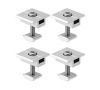 QWORK® 4 pièces Pince de panneau solaire en alliage d'aluminium, pinces centrales, pour fixation panneau solaire, 30mm