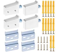 QWORK® 4 Pièces Plaque de Suspension Murale pour Placard, Charge 60kg - Fixation Murale Réglable pour Placard de Cuisine, Meuble Salle de Bain & Armoire à Miroir - avec Plaques et Vis