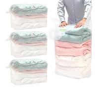 QWORK® 4 pièces sacs sous vide cubes, 80 x 100 x 38 cm sac de rangement sous vide réutilisables extra larges, pour vêtements, couettes, literie