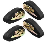 QWORK® 4 Pièces Sangles Arrimage Cliquet, 4 m Sangle d'arrimage Résistante aux Intempéries, Jeu de Sangle Arrimage, pour Kayak, Planche de Surf, vélo, Moto, Voiture
