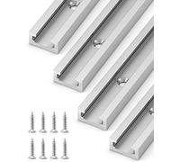 QWORK® 4 Pièces T-Track T-Slot 300 mm en Aluminium, Rail à Onglet en T pour Scie à Table, Défonceuse et Outils de Travail du Bois