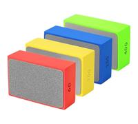 QWORK® 4 Pièces tampons de polissage main, tailles de grains 60#, 100#, 200#, 400#, tampons de ponçage, pour carrelage, granit, marbre, céramique