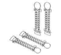 QWORK® 4 Pièces tendeur Voile ombrage, Ressort de Tension en Acier Inoxydable, avec Crochet et Boucle de glissière Sangle (17,5 cm)