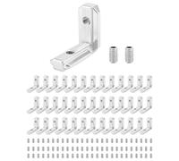 QWORK® 40 Pièces Équerre d'angle à fente en T, avec 80 Vis, pour profilé aluminium 3030 fente 8 mm, m6