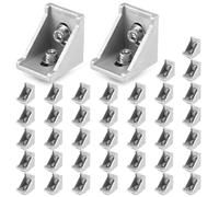 QWORK® 40 Pièces Profile Aluminium 30x30, Angles Pour Profilé, Équerre Support Mural Matériel De Montage