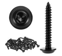 QWORK® 40 pièces vis métal auto-taraudeuses, M5x30mm acier inoxydable 304 vis à tête bombée avec rondelle