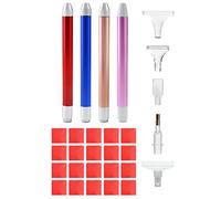QWORK® 40PCS Kit Diamond Painting, 4 Stylo Diamond Painting LED avec 16 Tête de Stylo Rechange et 20 Colle Diamond Painting pour Nail Art Diamant Peinture Broderie