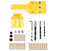 QWORK 44 Pièces Gabarit De Percage Tourillon, Guide De Percage Avec Butée Parallèle, Kit De Gabarit De Goujonnage, 6mm / 8mm / 10mm