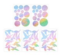 QWORK® 47 Pièces autocollants fenêtre prisme, autocollants en verre réutilisables contre les collisions d'oiseaux, pour l'intérieur et l'extérieur