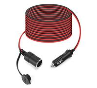 QWORK® 4m Rallonge Allume Cigare avec15A Fusible, 16AWG DC 12V/24V Chargeur de Voiture Prise Allume Cigare pour Moto, Bateau, Voiture, Camion