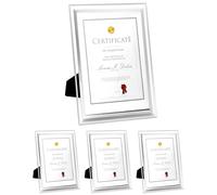 QWORK® 4PCS Cadres Photo Cadre Diplome - Format A4 - Verre Transparent - pour Pésentoir de Table ou Mural (21x29.7cm)