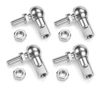 QWORK® 4pcs Joint à Rotule d'Angle M6x1.0 Filetage Droit en Acier A3 - Connecteur de Tige de Traction Robuste pour Tondeuse, Tracteur et Équipement d'Automatisme - Embout à Rotule