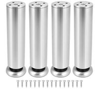 QWORK® 4pcs Pieds de Meuble réglables - 20 cm, 10 mm réglables, Acier Inoxydable - capacité de Charge 200 kg - pour canapé, canapé, lit, Table Basse, Armoire
