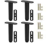 QWORK® 4PCS Pieds pour Sommier à Lattes, Pied de Lit Robuste Réglable 18-33 cm (Noir Mat)