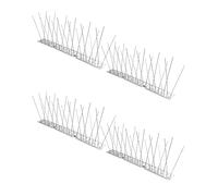 QWORK® 4PCS x 25cm Piques Anti Pigeon/Oiseaux/Chat en Acier Inoxydable pour Balcon/Clôture/Toit (Longueur Totale 1 M)