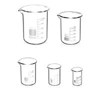 QWORK® 5 Pcs Bécher Gradué en Verre Borosilicate 5ml 10ml 25ml 50ml 100ml pour Laboratoire et Cuisine