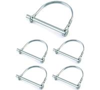 QWORK® 5 Pcs Goupille de Verrouillage Forme D, Goupille Securite en Acier au Carbone Galvanisé pour Jardin Pelouse Remorques - 6 x 70 mm