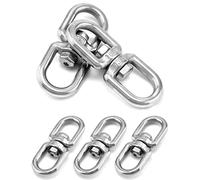 QWORK® 5 Pcs M6 Anneau Pivotant à Double Extrémité Pivotant à 360°, Crochets Pivotants en Acier Inoxydable 304 pour Chaise Suspendue, Grill Pivotant, Sac de Sable, 6mm 150kg
