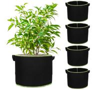 QWORK® 5 Pièces 40L Sac de Plantation, Sacs à Plantes, Sacs de Culture de Légumes avec Poignées, pour Pommes de Terre, Tomates et Fraises