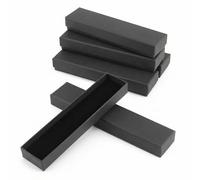 QWORK® 5 Pièces boîtes à bijoux en papier kraft noir, idéal pour les colliers et les bracelets, parfait pour un anniversaire, un mariage, un cadeau de Noël, 21 x 4 x 2.5 cm