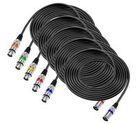 QWORK® 5 Pièces Câbles XLR 5M, Câble Microphone XLR 3 Broches Mâle vers Femelle, Câble XLR sans Interférence, pour Microphone, Haut-parleurs, Mixeur Audio