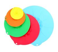 QWORK® 5 Pièces Couvercles en silicone, couvercle de bol en Silicone, couvercles réutilisables anti-poussière en Silicone, cinq tailles différentes