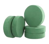 QWORK® 5 pièces cylindres de Mousse Florale de 16.5 x 4 cm pour compositions, Mousse Florale Humide de Couleur Verte, idéale pour Les Mariages et Les célébrations