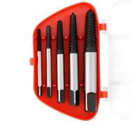 QWORK® 5 Pièces Extracteur de Vis, Extracteur de Goujon, Extracteur de Boulons, Extracteur de Vis Casse avec Boîte de Rangement, pour Goujons de Vis Endommagés