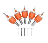 QWORK® 5 pièces Foret fraisé avec butée de profondeur - Ø2,8/3/3,2/3,5/4 mm, tige 8 mm - idéal pour l'usinage du bois et du plastique