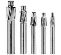 QWORK® 5 pièces fraise en bout fraise, M3 M4 M5 M6 M8, 4 cannelures, en acier rapide pour un usinage efficace