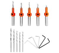 QWORK® 5 pièces jeu de forets à fraiser avec forets remplaçables et clés Allen, 8 mm