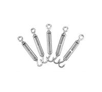 QWORK 5 Pièces M6 Tendeur de câble, tendeurs en acier inoxydable 304, avec crochet et œillet