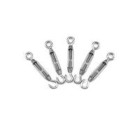 QWORK® 5 Pièces M6 Tendeur de câble, tendeurs en acier inoxydable 304, avec crochet et œillet