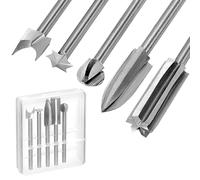 QWORK® 5 Pièces Mèches de Sculpture Bois pour Outils Rotatifs, 3mm*8mm, en Acier Rapide, pour Bricolage, Sculpture, Gravure et Perçage