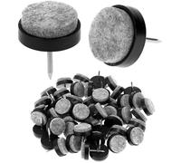 QWORK® 50 pièces de Patins en Feutre à Clou, diamètre de 22 mm, Patins de Meubles/Patins de Chaise en Feutre et ABS, Feutre de 4 mm d'épaisseur.