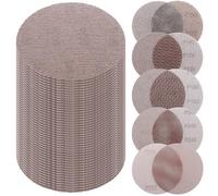 QWORK® 50 Pièces Disques Abrasifs en Maille 125mm, Papier de Verre Anti-Encrassement, Assortiment Grain P80 P120 P180 P240 P320, pour Bois, Mastic et Peinture