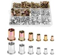 QWORK® 500 Pièces Jeu de Écrou Rivet M3, M4, M5, M6, M8, M10 - en Aluminium et Acier Galvanisé - Rivet Fileté pour Métal, Plastique