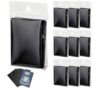 QWORK® 500 pièces pochettes noires pour cartes, 66 x 91 mm, pour cartes à collectionner, cartes de jeu et cartes de sport
