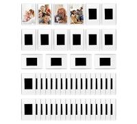 QWORK® 50PCS Mini Cadres Photo Magnétiques pour Photos de 7 x 4,5 cm, Cadre Photo en Acrylique Transparent pour Réfrigérateur et Cadeaux de Famille
