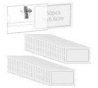 QWORK® 50PCS Porte Badge Horizontal avec Épingle et Clip - en PVC Transparent - 90mm x 56mm