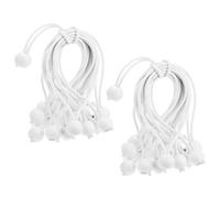 QWORK® 50pièces tendeur élastiques avec Boules, 15 cm, tendeur en Caoutchouc Blancs, adaptés pour Les tentes de Camping, Les bâches, Les bannières, Les Articles ménagers.