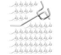 QWORK® 50X Crochet pour Panneau Perforé Mural, Acier Massif de 5 mm avec Revêtement Antirouille, pour les Garages, Remises à Outils, Ateliers(7 cm)