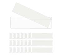 QWORK® 52pcs Porte-étiquettes transparent adhésives, Flexible et amovible, Poches étiquettes pour tiroirs, étagère, boîte aux lettres, classeurs (11 x 3 cm)